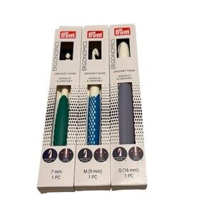 Prym Crochet Hook Lot Of 3 New  7mm 9mm 16mm Ergonomic
